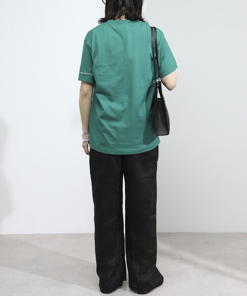 Firsthand（ファーストハンド）の「Firsthand/ファーストハンド オーガニックコットン ハート ロゴ刺繍Tシャツ / クルーネック ワンポイントロゴ 刺繍半袖Tシャツ（Tシャツ/カットソー・レディース・ブラック/ホワイト/ネイビー/グリーン・FREE）」の7枚目の写真