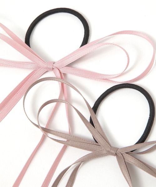 LAKOLE（ラコレ）の「細ダブルリボンヘアゴム / 427180（ヘアゴム・レディース・ピンク/グレー/ブラウン系その他・FREE）」の6枚目の写真