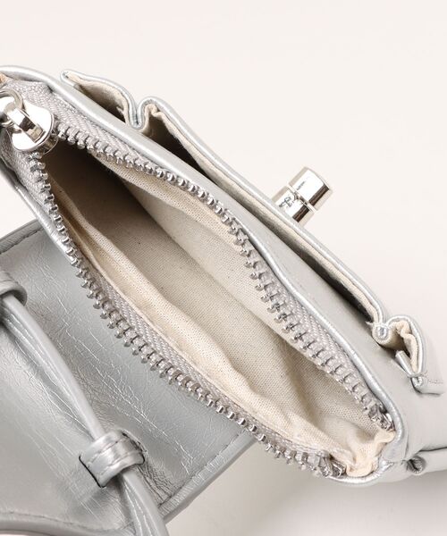 Bz】マルチWAY合成皮革ミニポシェット チェーン付き フラグメント