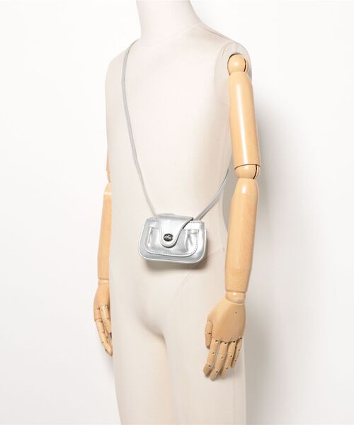 Bz】マルチWAY合成皮革ミニポシェット チェーン付き フラグメント