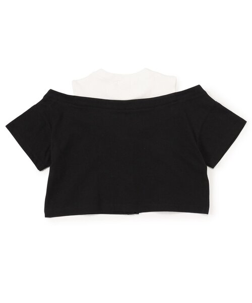 algy（アルジー）の「ドッキングクロップドガーリーT（Tシャツ/カットソー・キッズ・ブラック/グレー/オフホワイト・XX-SMALL/X-SMALL/MEDIUM/SMALL）」の7枚目の写真