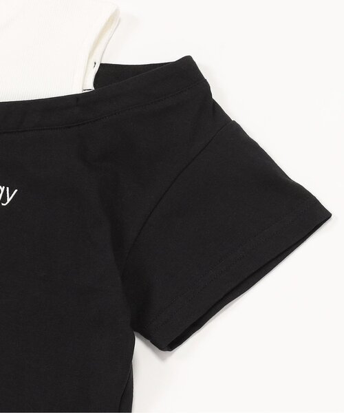 algy（アルジー）の「ドッキングクロップドガーリーT（Tシャツ/カットソー・キッズ・ブラック/グレー/オフホワイト・XX-SMALL/X-SMALL/MEDIUM/SMALL）」の12枚目の写真