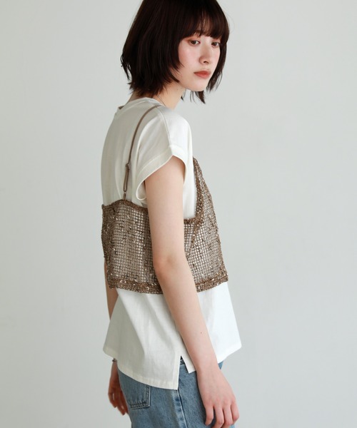 shetila(シェティラ)の「着回し力抜群◎コットン100%フレンチスリーブカットソー(Tシャツ/カットソー・レディース・ベージュ/ブラック/オフホワイト/ブルーグリーン/パープル・F)」の11枚目の写真