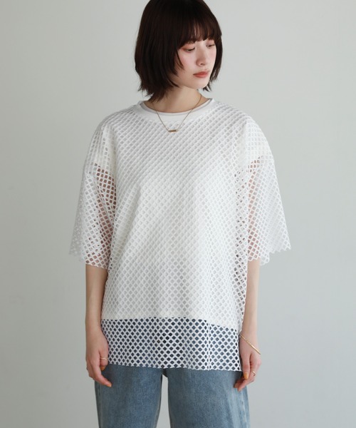 shetila(シェティラ)の「着回し力抜群◎コットン100%フレンチスリーブカットソー(Tシャツ/カットソー・レディース・ベージュ/ブラック/オフホワイト/ブルーグリーン/パープル・F)」の15枚目の写真