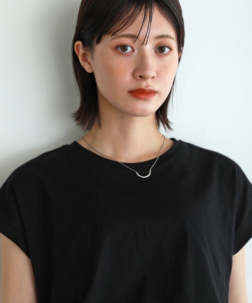 shetila(シェティラ)の「着回し力抜群◎コットン100%フレンチスリーブカットソー(Tシャツ/カットソー・レディース・ベージュ/ブラック/オフホワイト/ブルーグリーン/パープル・F)」の22枚目の写真