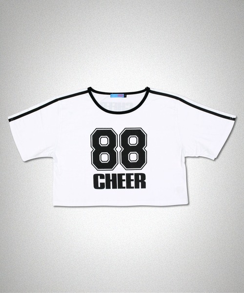 CHEER(チアー)の「ショルダーダブルラインショートTEE(Tシャツ/カットソー・レディース・ホワイト/ブラック・S/M/L)」の2枚目の写真