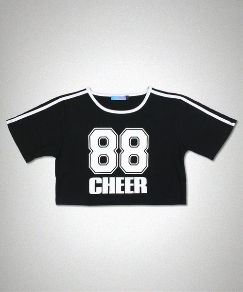 CHEER(チアー)の「ショルダーダブルラインショートTEE(Tシャツ/カットソー・レディース・ホワイト/ブラック・S/M/L)」の8枚目の写真