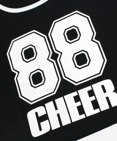 CHEER(チアー)の「ショルダーダブルラインショートTEE(Tシャツ/カットソー・レディース・ホワイト/ブラック・S/M/L)」の9枚目の写真