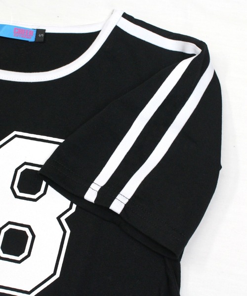 CHEER(チアー)の「ショルダーダブルラインショートTEE(Tシャツ/カットソー・レディース・ホワイト/ブラック・S/M/L)」の10枚目の写真