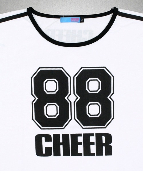 CHEER(チアー)の「ショルダーダブルラインショートTEE(Tシャツ/カットソー・レディース・ホワイト/ブラック・S/M/L)」の14枚目の写真