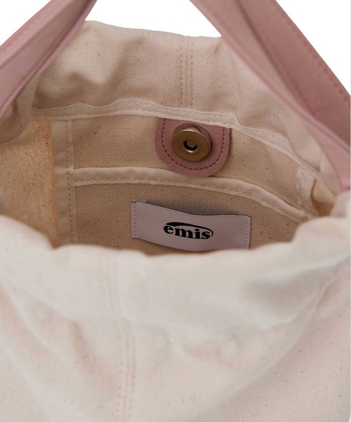 トートバッグ EMIS CANVAS LEATHER TOTE BAG 4BNY417 CANVAS LEATHER TOTE BAG-BROWN - EMIS