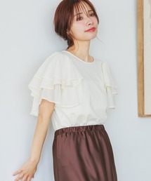 mysty woman | 異素材フリルスリーブプルオーバー 497238(Tシャツ/カットソー)