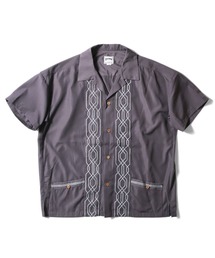 HOUSTON コード刺繍キューバシャツ(WAIST POCKET)