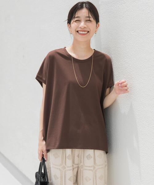 URBAN RESEARCH DOORS(アーバンリサーチドアーズ)の「『UR TECH』汗染み防止ドルマンTシャツ(Tシャツ/カットソー・レディース・チャコールグレー/オフホワイト/ライトグレー/ブラウン/ネイビー・MEDIUM)」の4枚目の写真
