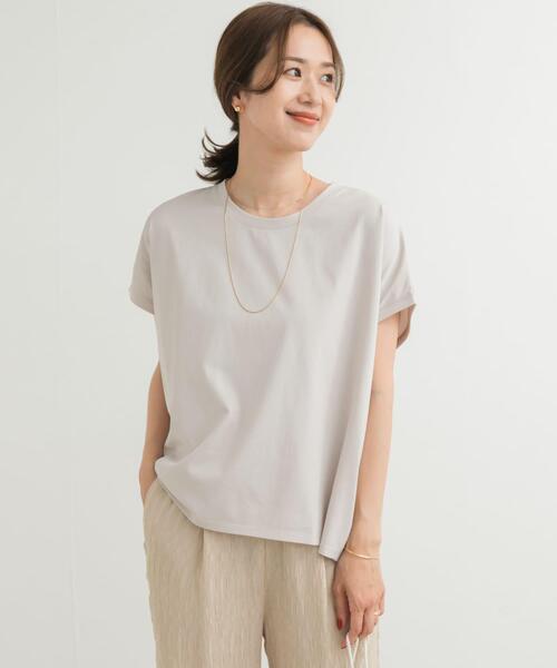 URBAN RESEARCH DOORS(アーバンリサーチドアーズ)の「『UR TECH』汗染み防止ドルマンTシャツ(Tシャツ/カットソー・レディース・チャコールグレー/オフホワイト/ライトグレー/ブラウン/ネイビー・MEDIUM)」の3枚目の写真