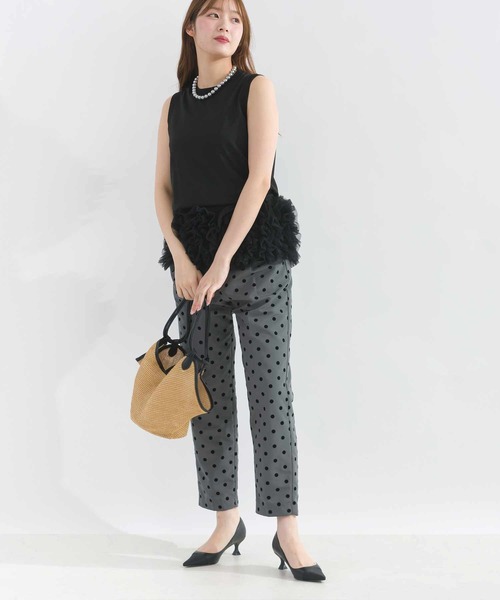 PICCIN PERLA(ピッチンペルラ)の「フラワーキャミソール(キャミソール・レディース・ブラック/オフホワイト・M)」の6枚目の写真