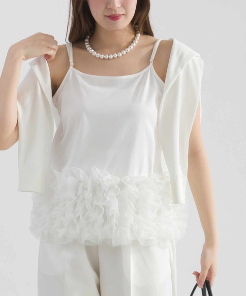 PICCIN PERLA(ピッチンペルラ)の「フラワーキャミソール(キャミソール・レディース・ブラック/オフホワイト・M)」の14枚目の写真