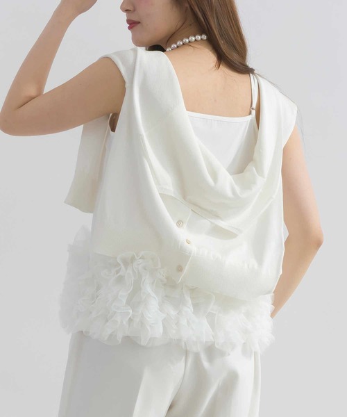 PICCIN PERLA(ピッチンペルラ)の「フラワーキャミソール(キャミソール・レディース・ブラック/オフホワイト・M)」の15枚目の写真