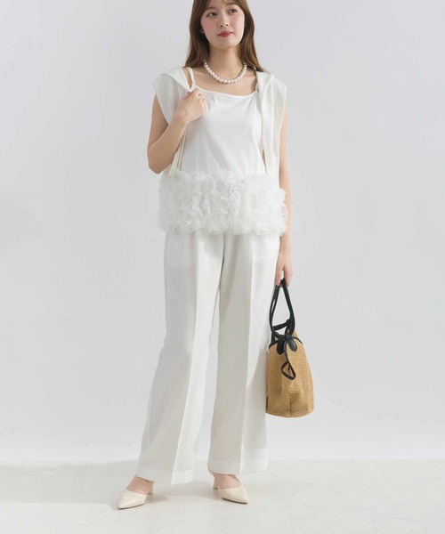 PICCIN PERLA(ピッチンペルラ)の「フラワーキャミソール(キャミソール・レディース・ブラック/オフホワイト・M)」の16枚目の写真