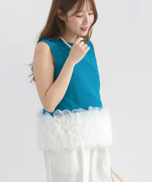 PICCIN PERLA(ピッチンペルラ)の「フラワーキャミソール(キャミソール・レディース・ブラック/オフホワイト・M)」の20枚目の写真