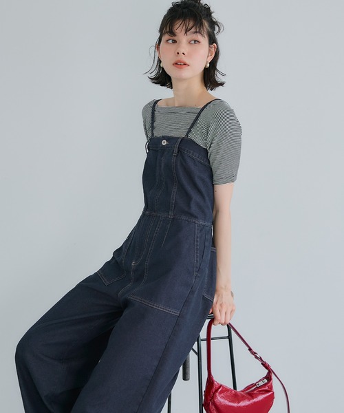 coca（coca）（コカ）の「ベアデニムサロペット（サロペット/オーバーオール・レディース・インディゴブルー/ブルー・S/L/M）」の2枚目の写真