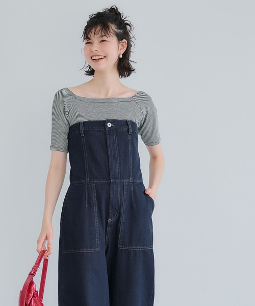 【JAPANデニム】ベアサロペット DouDou（ドゥドゥ）の「【JAPANデニム】ベアサロペット（つなぎ