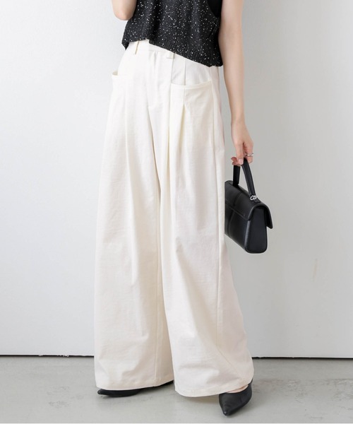 Lajour（ラジュール）の「【日本製】ライトツイルワイドパンツ（その他パンツ・レディース・ブラック/ブラウン/オフホワイト・M/L）」の8枚目の写真