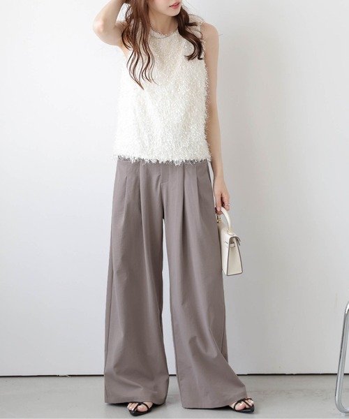 Lajour（ラジュール）の「【日本製】ライトツイルワイドパンツ（その他パンツ・レディース・ブラック/ブラウン/オフホワイト・M/L）」の21枚目の写真