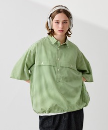 チロルブラウス ギンガムチェック 半袖シャツ 黄緑 古着 ポロ ラルフローレン POLO RALPH LAUREN シャツ 長袖 ギンガム