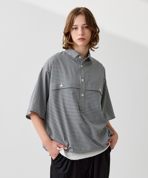 [JEMUT]★25SS★韓国人気★PREZEL OVERFIT CHECK SHIRTS JEMUT】25SS☆ JM Prezel Overfit Check Shirt (Jemut/シャツ