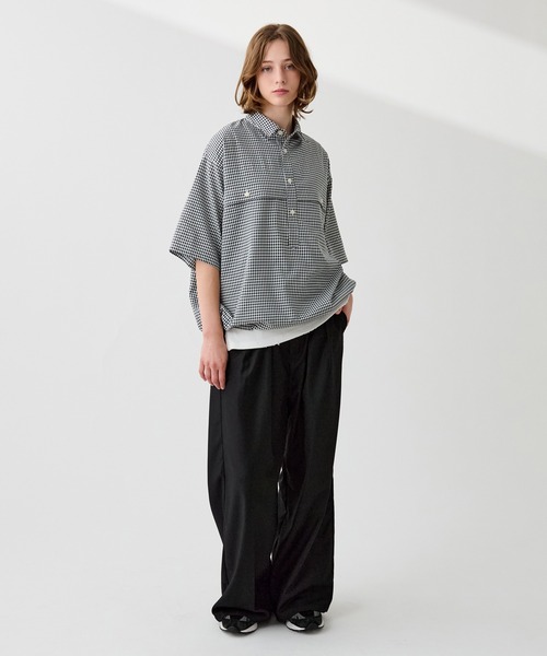 WETTEMPT(ウィテンプト)の「GINGHAM CHECK PULLOVER SHIRT / ギンガムチェックプルオーバーシャツ(シャツ/ブラウス・メンズ・ブラック/ブラウン/グリーン・SMALL/MEDIUM/LARGE)」の9枚目の写真