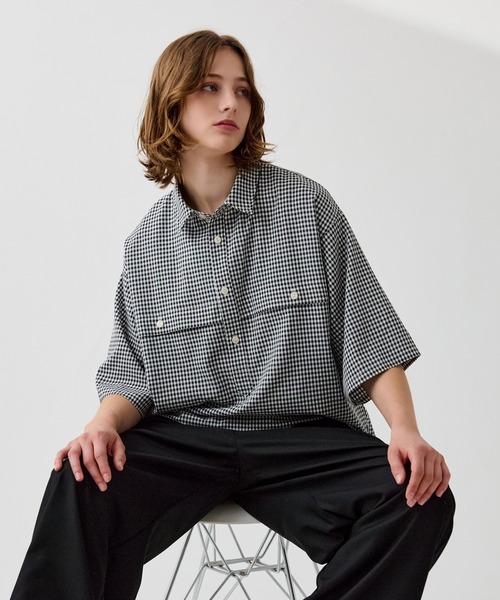 WETTEMPT(ウィテンプト)の「GINGHAM CHECK PULLOVER SHIRT / ギンガムチェックプルオーバーシャツ(シャツ/ブラウス・メンズ・ブラック/ブラウン/グリーン・SMALL/MEDIUM/LARGE)」の13枚目の写真