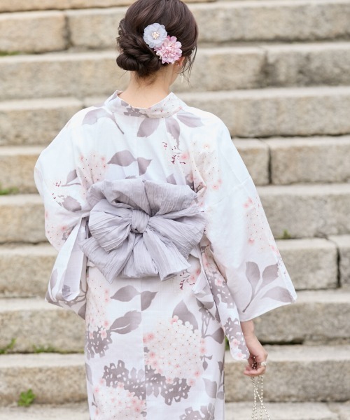 浴衣　花柄　綿麻　夏着物　ゆったり　バチ衿　トールサイズ 浴衣 花柄 綿麻 夏着物 ゆったり バチ衿 トールサイズ - メルカリ
