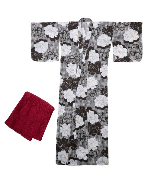 handmade‼️浴衣生地〜セットアップ❗️　サイズ130 セール】『ililil/イルイルイル』【たおやか地雷ちゃん着物風