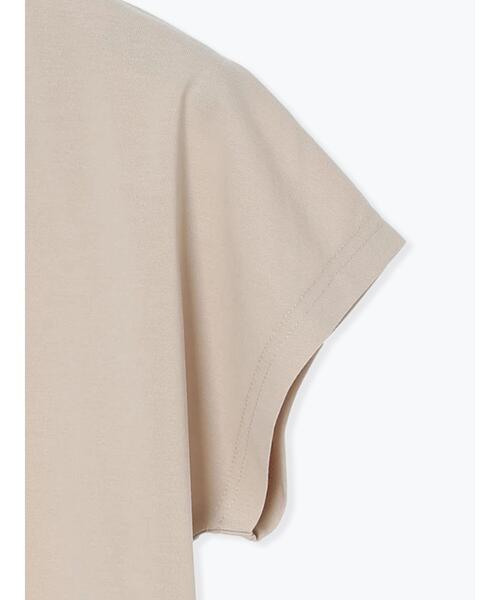 Te chichi TERRASSE（テチチテラス）の「【接触冷感】Vネックフレンチスリーブトップス（Tシャツ/カットソー・レディース・ブラック/ベージュ/オフホワイト・F）」の7枚目の写真