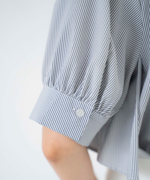 AND COUTURE（アンドクチュール）の「ストライプヨークハーフスリーブシャツ（シャツ/ブラウス・レディース・グリーン系その他/ブルー系その他/ベージュ系その他/パープル系その他・FREE）」の13枚目の写真