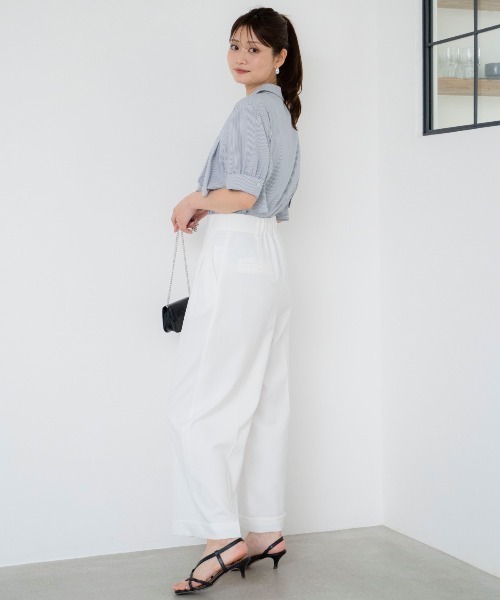 AND COUTURE（アンドクチュール）の「ストライプヨークハーフスリーブシャツ（シャツ/ブラウス・レディース・グリーン系その他/ブルー系その他/ベージュ系その他/パープル系その他・FREE）」の16枚目の写真