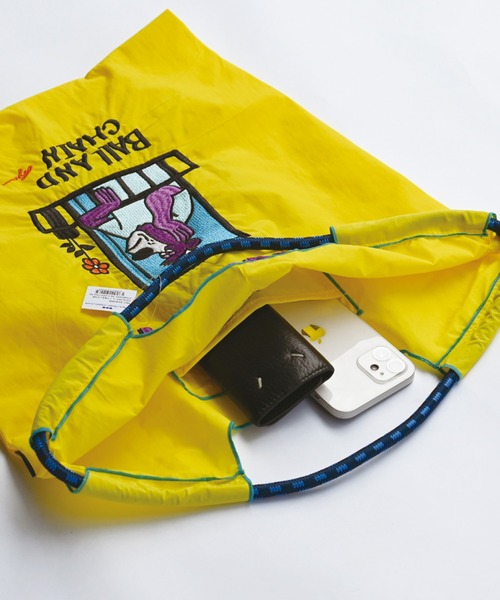 Ball&Chain（ボールアンドチェーン）の「[Ball&Chain]shopping bag-Ryu Ambe THOUGHTS(M)（エコバッグ/サブバッグ・レディース・イエロー/グレー・FREE）」の14枚目の写真
