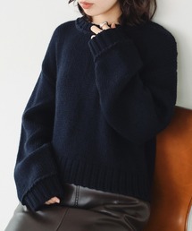 古着　美品　ビームス　BEAMS ニット　M ネイビー　　せAB13 BEAMS (ビームス) ニット ネイビー サイズ:S