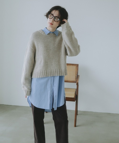 B:MING by BEAMS（ビーミングバイビームス）の「エドワード ショート プルオーバー（ニット/セーター・レディース・ネイビー/ライトグレー/レッド/ブラウン系その他・ONE SIZE）」の5枚目の写真
