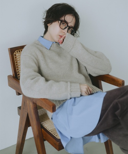 B:MING by BEAMS（ビーミングバイビームス）の「エドワード ショート プルオーバー（ニット/セーター・レディース・ネイビー/ライトグレー/レッド/ブラウン系その他・ONE SIZE）」の9枚目の写真