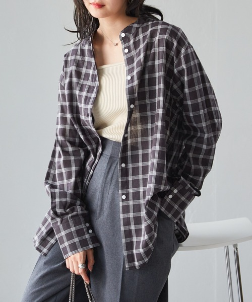 RANAN(ラナン)の「2wayボウタイチェックシャツ(シャツ/ブラウス・レディース・ブラック/ホワイト・M/L/LL)」の11枚目の写真