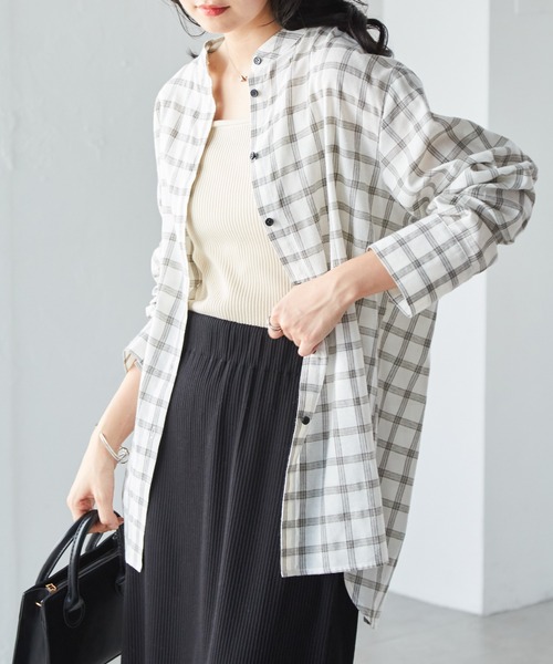 RANAN(ラナン)の「2wayボウタイチェックシャツ(シャツ/ブラウス・レディース・ブラック/ホワイト・M/L/LL)」の19枚目の写真