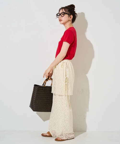 セール】限定展開 ラップスカート レイヤード レース パンツ