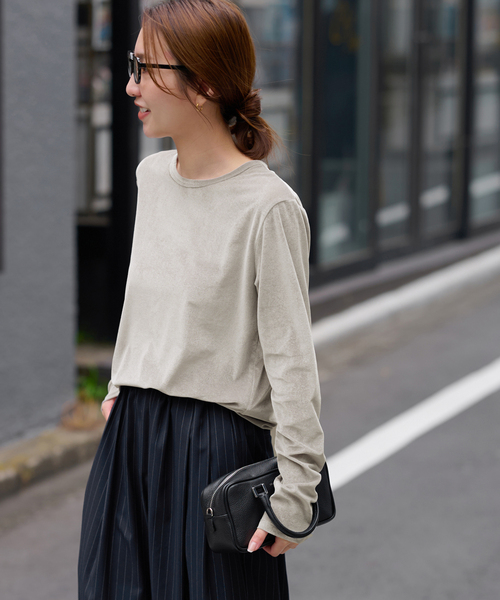 シアーベロアクルーネックロングTEE（Tシャツ/カットソー）｜JOURNAL