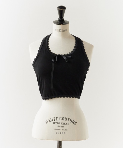 ROOPTOKYO(ループトウキョウ)の「Lace Design Halter Neck Cami / レースデザイン ホルターネックキャミ(キャミソール・レディース・ホワイト/ブラック/グレー・FREE)」の9枚目の写真
