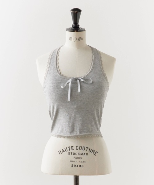 ROOPTOKYO(ループトウキョウ)の「Lace Design Halter Neck Cami / レースデザイン ホルターネックキャミ(キャミソール・レディース・ホワイト/ブラック/グレー・FREE)」の20枚目の写真