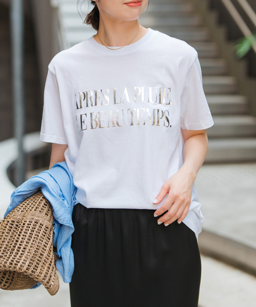 スコットクラブ　箔ロゴ異素材半袖tシャツ 白　新品 ヤマダヤ スコットクラブ ロゴ異素材ホワイト Tシャツ 半袖