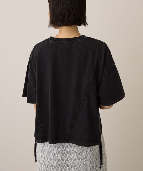 AMERICAN HOLIC(アメリカンホリック)の「ドロストピグメントショートTシャツ(Tシャツ/カットソー・レディース・ブルー/チャコールグレー・M/L)」の6枚目の写真