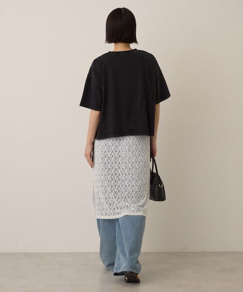 AMERICAN HOLIC(アメリカンホリック)の「ドロストピグメントショートTシャツ(Tシャツ/カットソー・レディース・ブルー/チャコールグレー・M/L)」の9枚目の写真